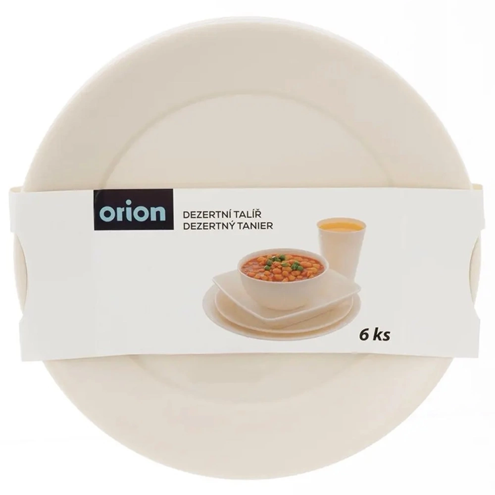 Talerze deserowe plastikowe kremowe SANDY 20,5 cm 6 szt.