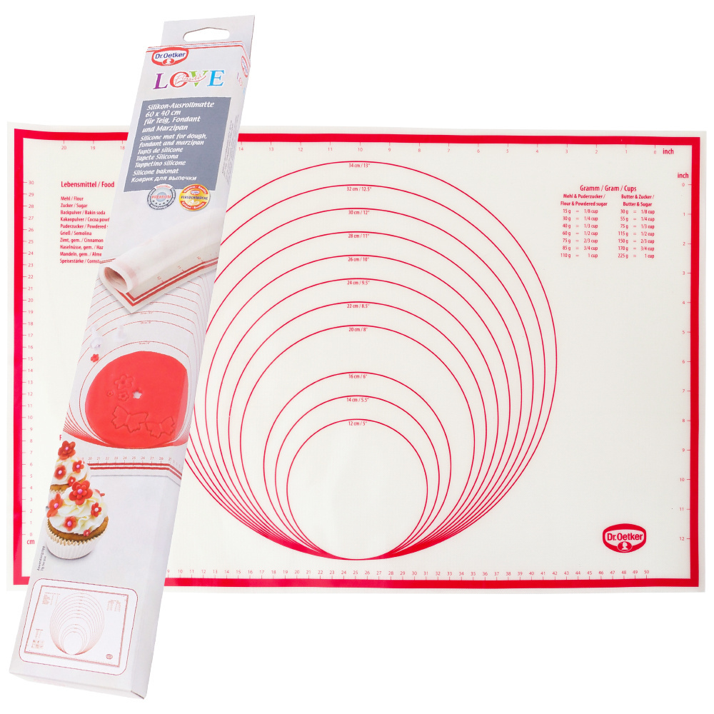 Mata stolnica silikonowa kuchenna  z miarami Flexi Dr.Oetker 1923