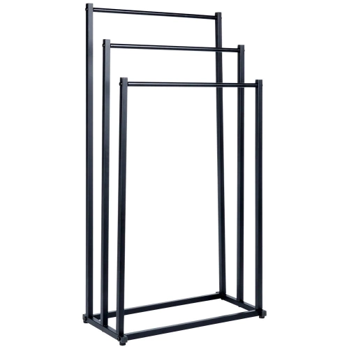 Wieszak na ręczniki stojący metalowy czarny