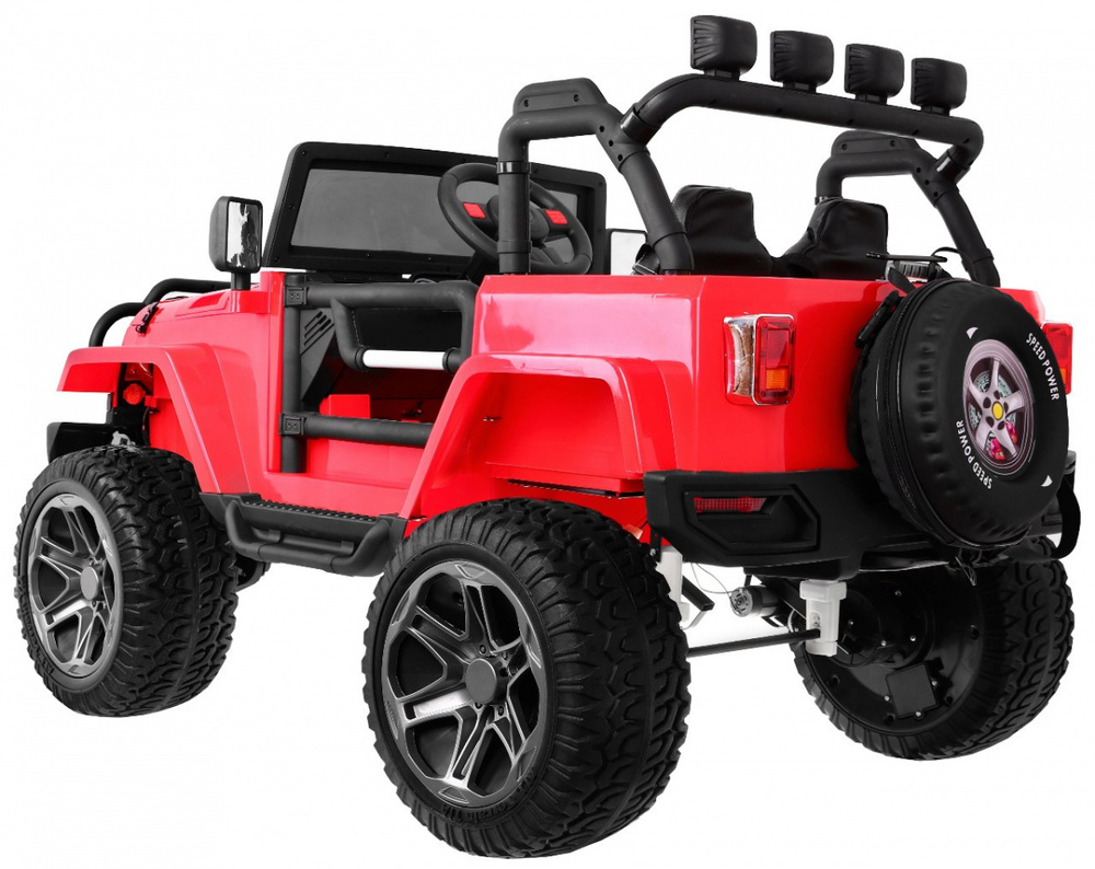 Pojazd Monster Jeep 4x4  Czerwony 24V10Ah