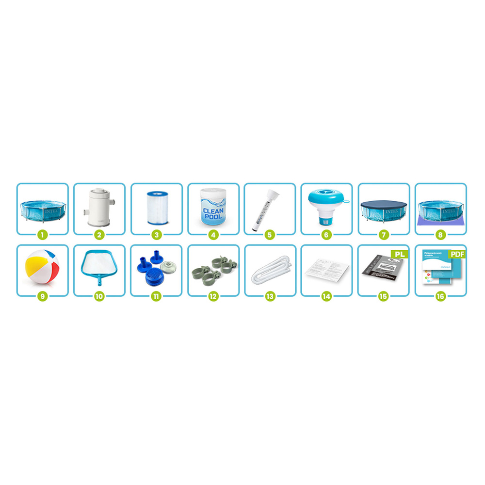 Basen stelażowy 305x76 cm 16w1 INTEX 28208