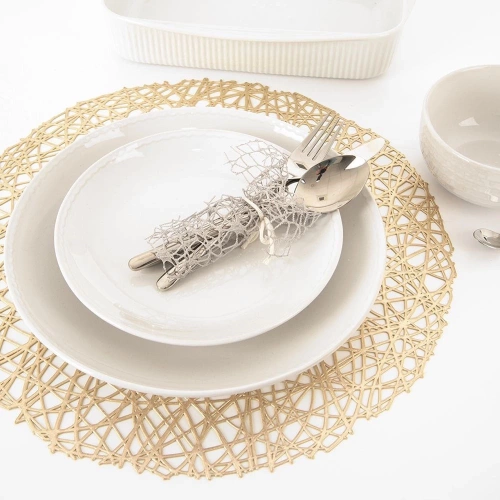 Podkładka na stół gumowa złota okrągła 39 cm