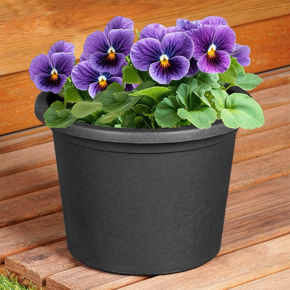 Doniczka ogrodowa plastikowa czarna okrągła 23 cm