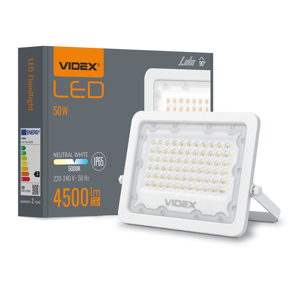 Naświetlacz Videx LED 50W 4500lm neutralna biel 5000K aluminium IP65 120°