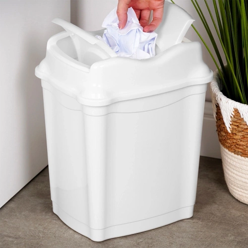 Kosz na śmieci plastikowy biały 9 l