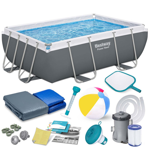 Basen ogrodowy stelażowy 282 x 196 x 84 cm 16w1 Bestway 56629N