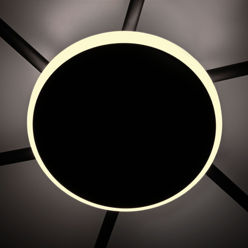 Lampa sufitowa Videx LED nowoczesna czarna 46cm 3x GX53 z podświetleniem