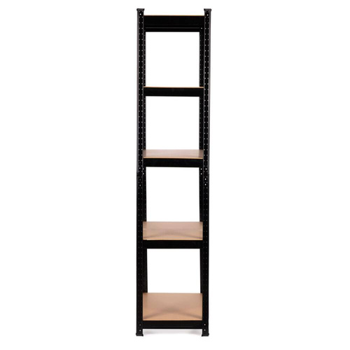 Regał magazynowy metalowy czarny 2w1, 5 jasnych półek 180x90x40 cm