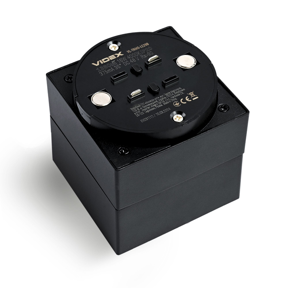 Lampa Videx LED 16W 1380lm 4000K Neutralny CRI90 36° Czarna