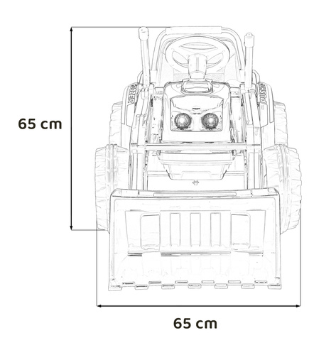 Koparka Traktor na akumulator dla dzieci Czerwony + Ruchome Ramię Łyżka + Pilot + Wolny Start + Radio FM + LED