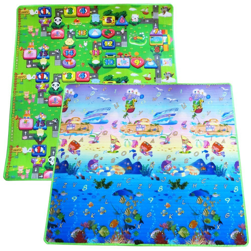 Dwustronna mata piankowa dla dzieci 177x197 cm XXL