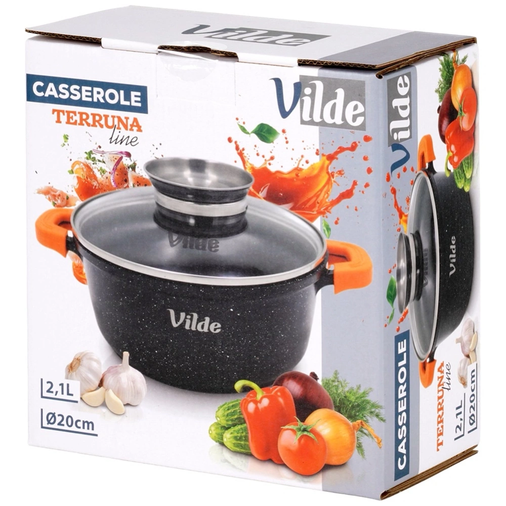 Garnek granitowy ze szklaną pokrywką TERRUNA AROMA 20 cm, 2,1 l