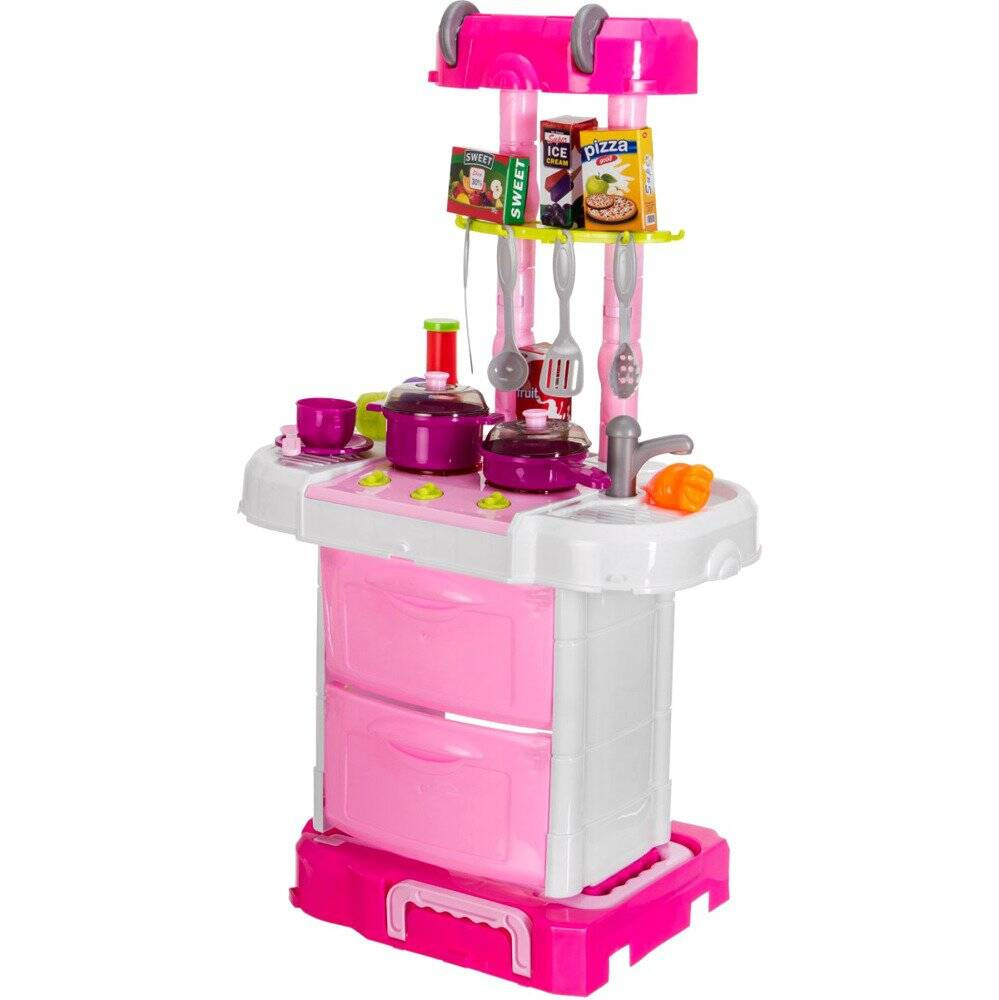 Duża kuchnia Walizka na kółkach Akcesoria 43 el. Mały Kucharz 