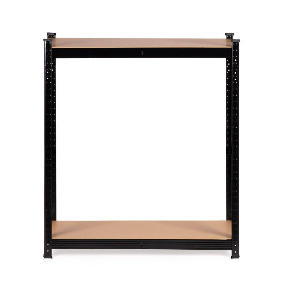 Regał magazynowy metalowy czarny 2w1, 5 jasnych półek 180x90x40 cm