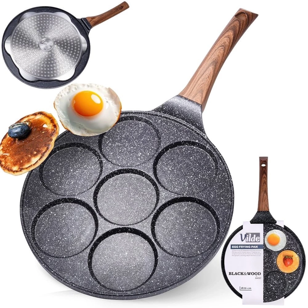 Patelnia do jajek granitowa 7 otworów BLACK&WOOD 26 cm