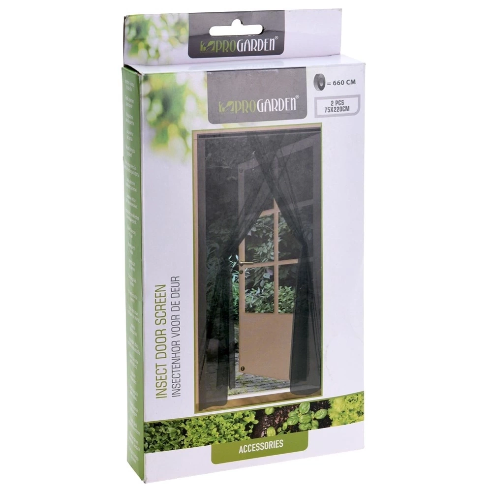 Moskitiera na drzwi czarna podwójna 220x150 cm