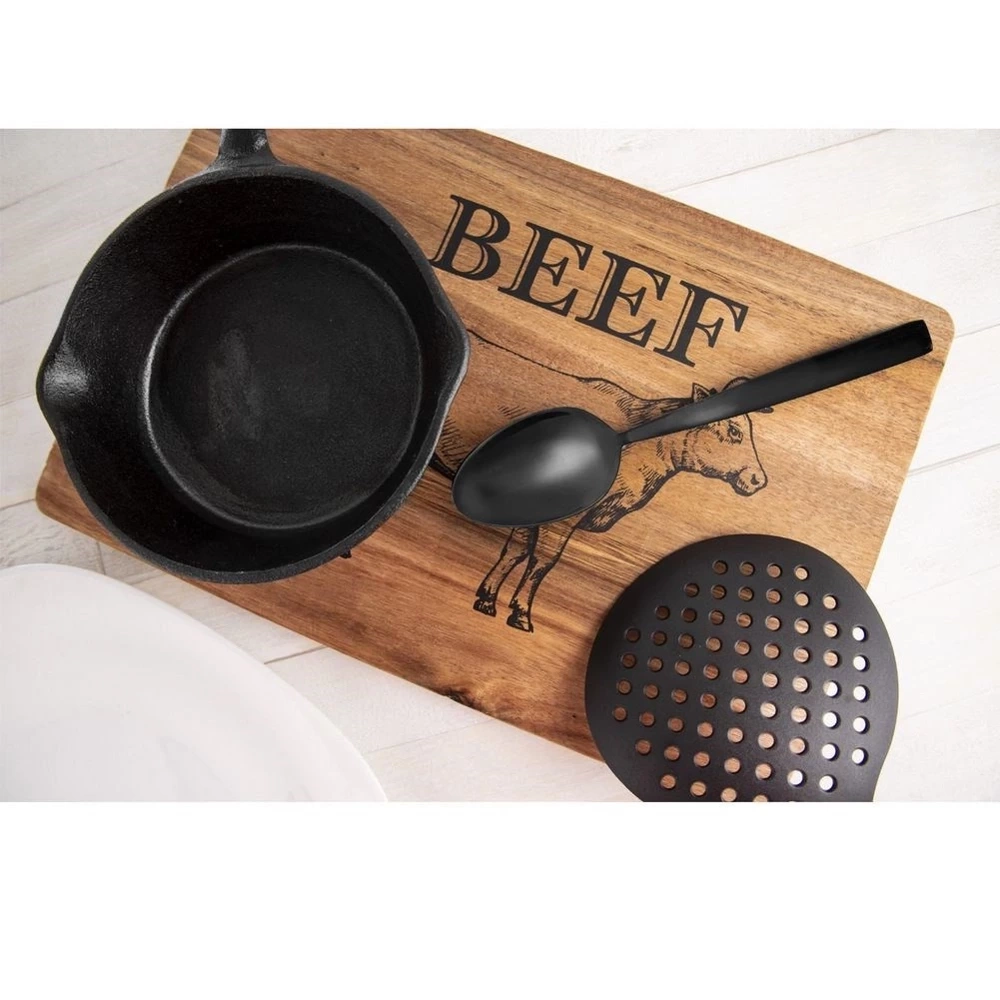 Zestaw sztućców stalowy czarny dla 6 osób BLACK 24 el.