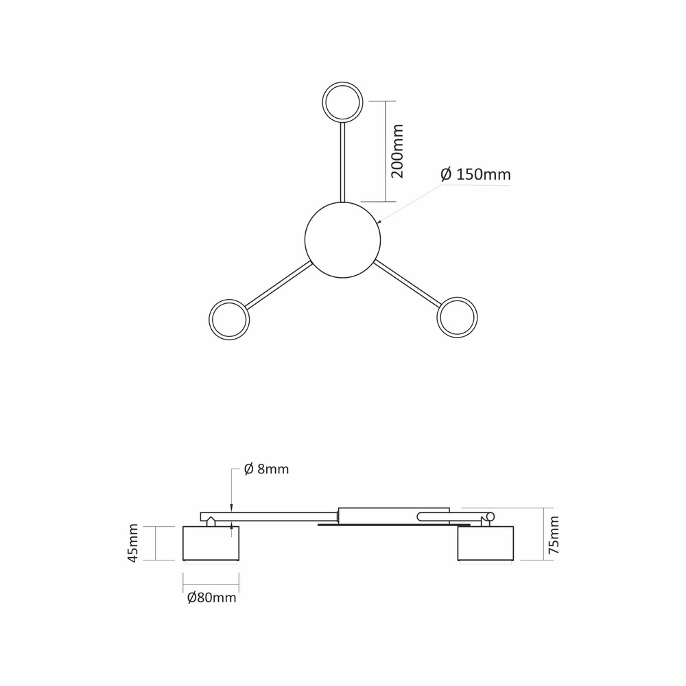 Lampa Sufitowa Videx LED Żyrandol Oprawa 3x GX53 Biała Nowoczesna