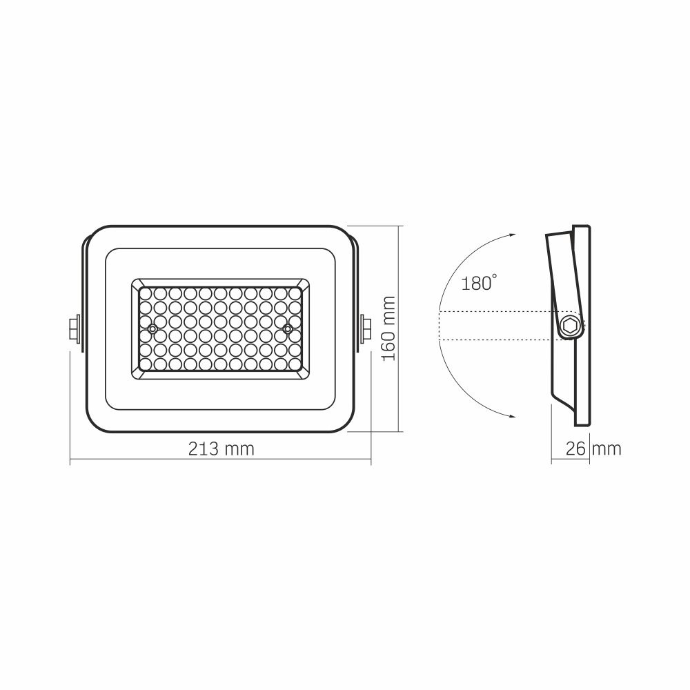 Naświetlacz Videx LED 50W 4500lm neutralna biel 5000K aluminium IP65 120°