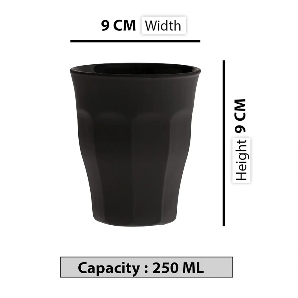 Szklanka do picia 250 ml Soft Touch Black szkło hartowane Duralex