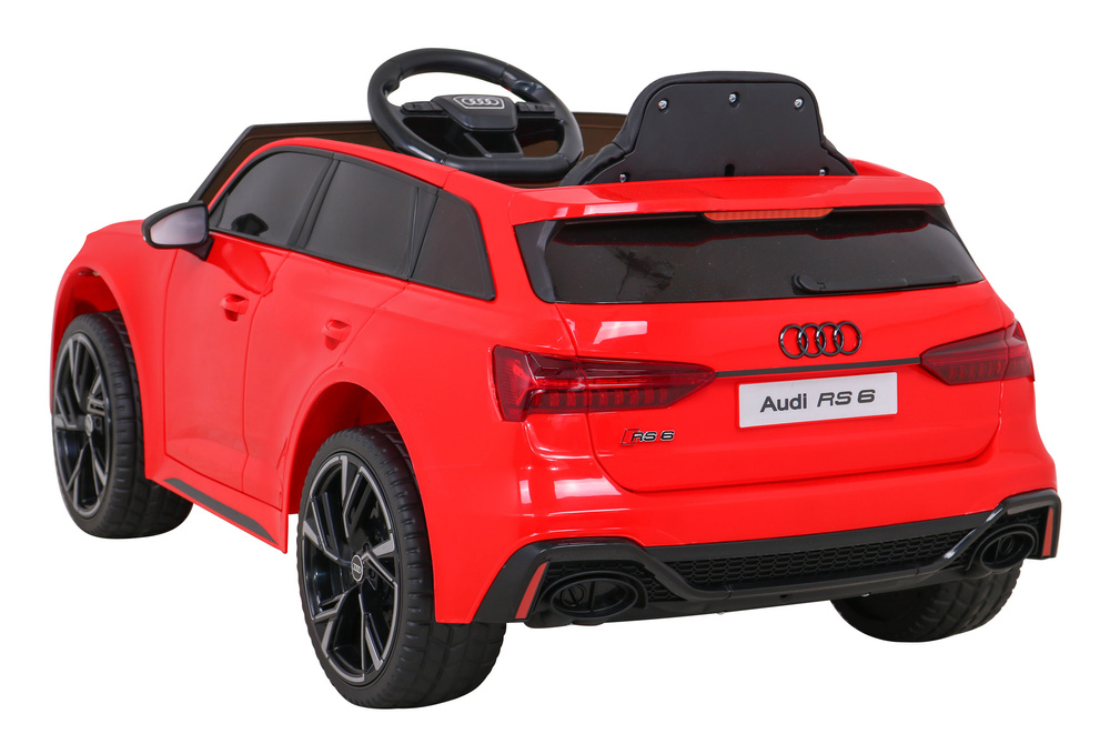 Audi RS 6 Elektryczny Samochodzik dla dzieci Czerwony + Pilot + Koła EVA + Wolny Start + Audio LED