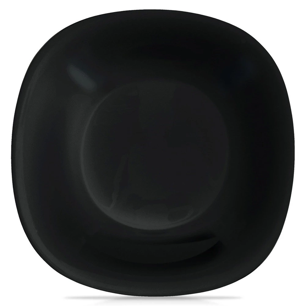 Talerz obiadowy głęboki szklany czarny LUNA 21,5 cm, 650 ml