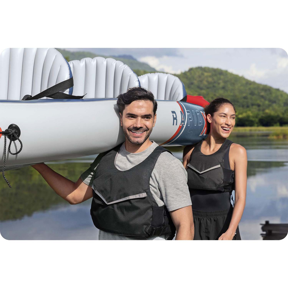 Bestway Kajak Rapid X3 dmuchany 3 osobowy + wiosła torba 381x100 cm 65132