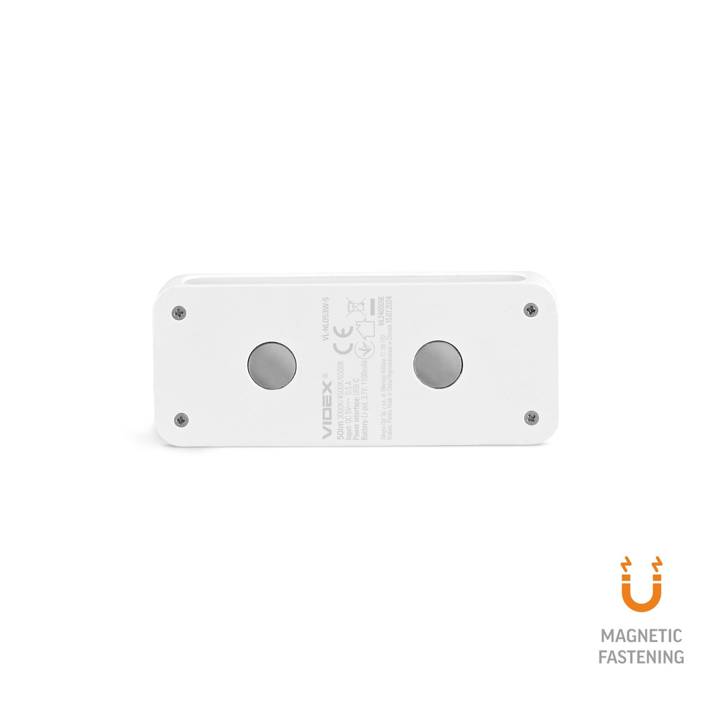 Lampa Akumulatorowa Videx 50lm z Czujnikiem Ruchu Magnetyczna IP20 USB-C