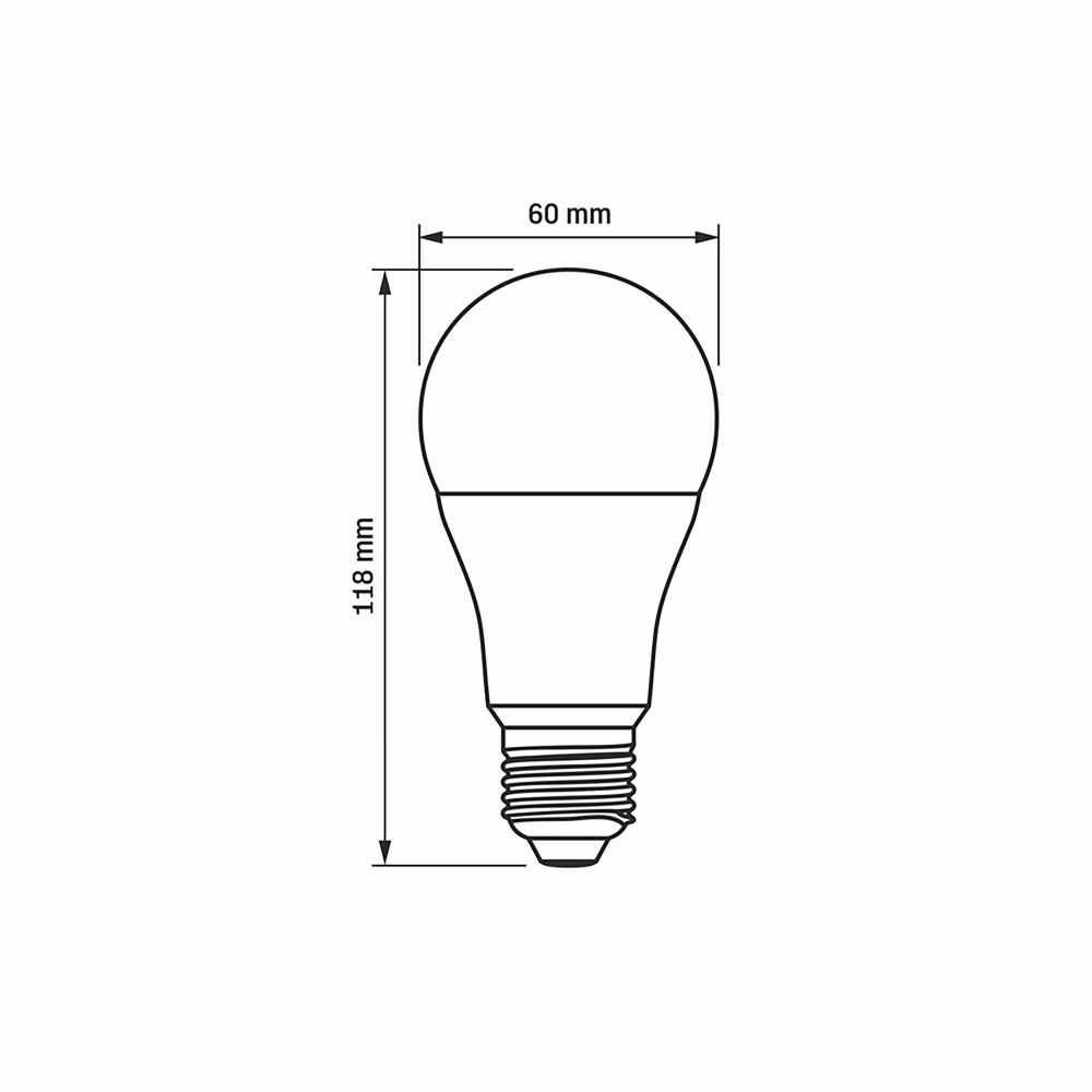 Żarówka LED E27 A60 12W = 82W 1180lm 3000K Ciepła Biel 240° Videx