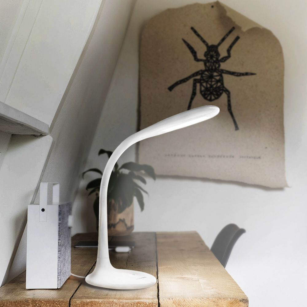 Lampa biurkowa LED ściemnialna VIDEX-LAMPA-BIURKOWA-DENVER-BIAŁA