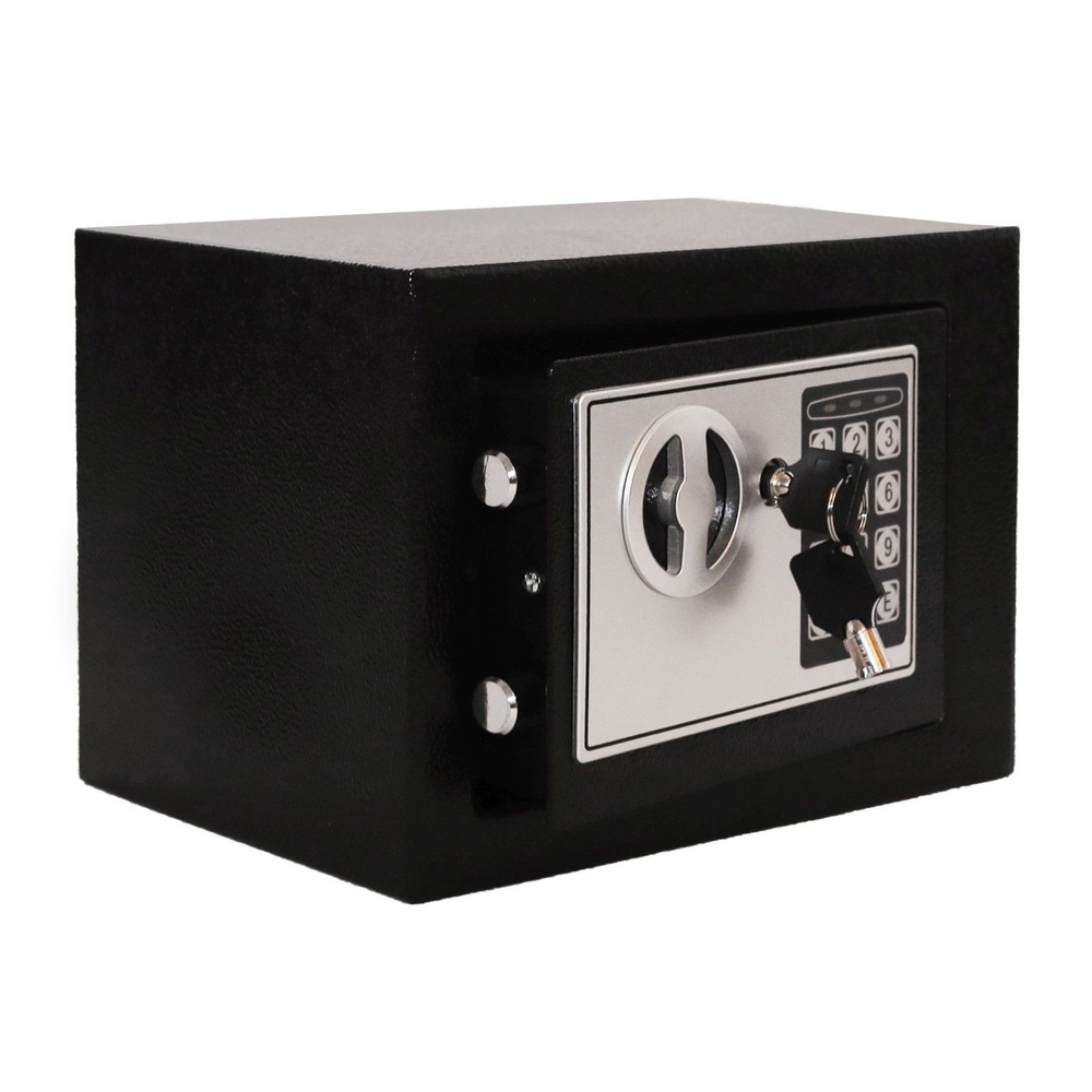 Sejf domowy z zamkiem elektronicznym na kluczyk lub kod 23x17x17 cm