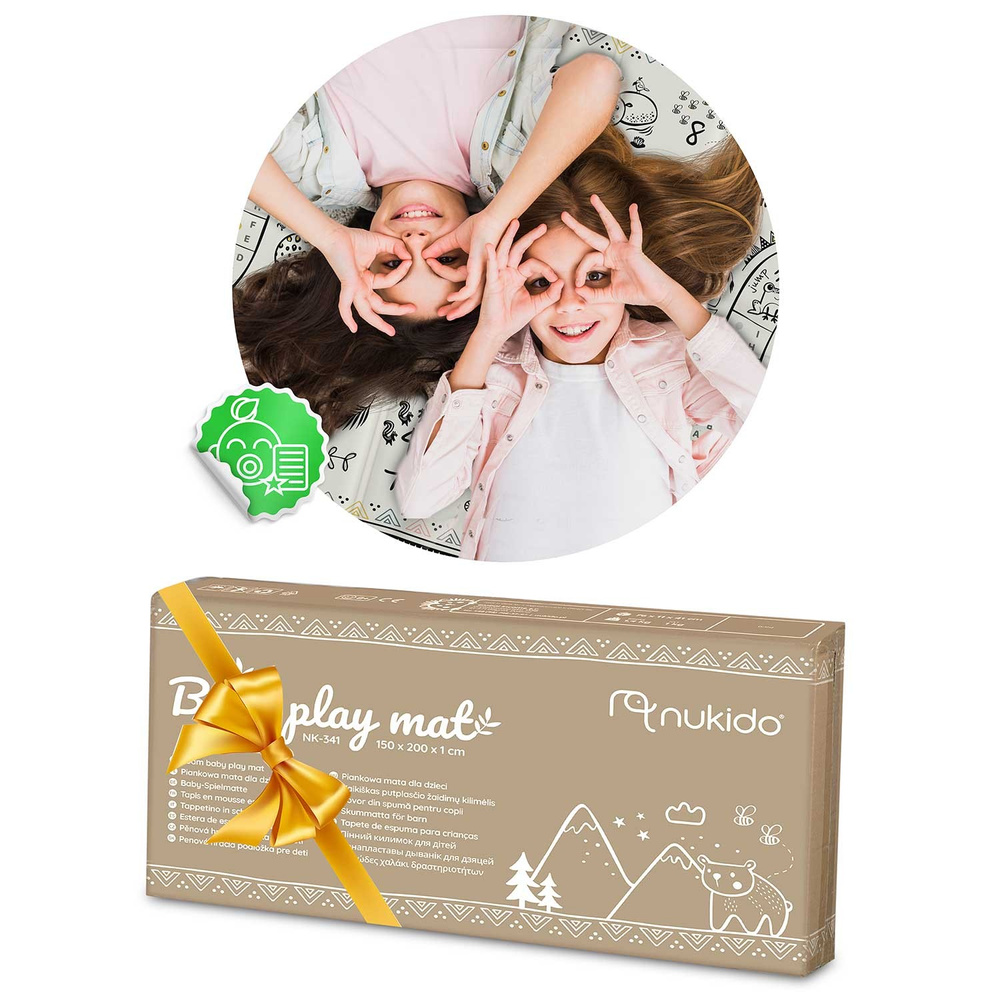 Mata piankowa edukacyjna składana 200 x 180 x 1 cm ocean-safari