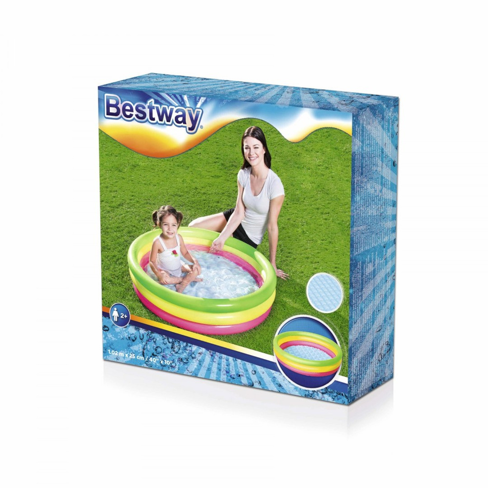 Kolorowy basen dmuchany 102 x 25 cm Bestway 51104