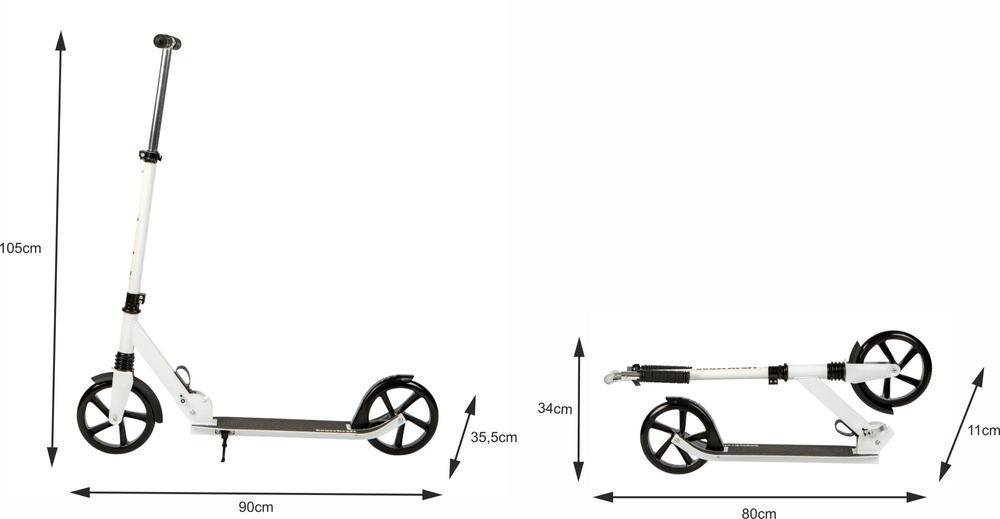 Duża składana hulajnoga 95-105 cm