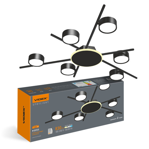 Reflektor sufitowy VIDEX na 6x GX53 z podświetleniem