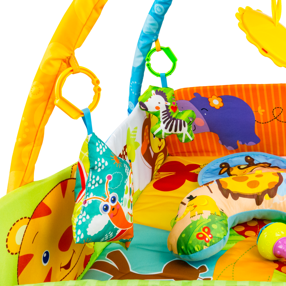 Mata edukacyjna kojec 2w1 + Zabawki + Zagłówek