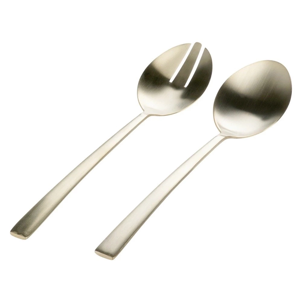 Łyżki do sałatek stalowe złote 25 cm 2 szt.