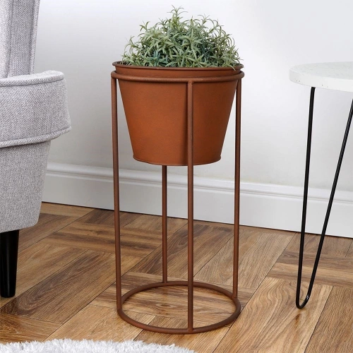Osłonka na doniczkę na stojaku metalowa 44 cm