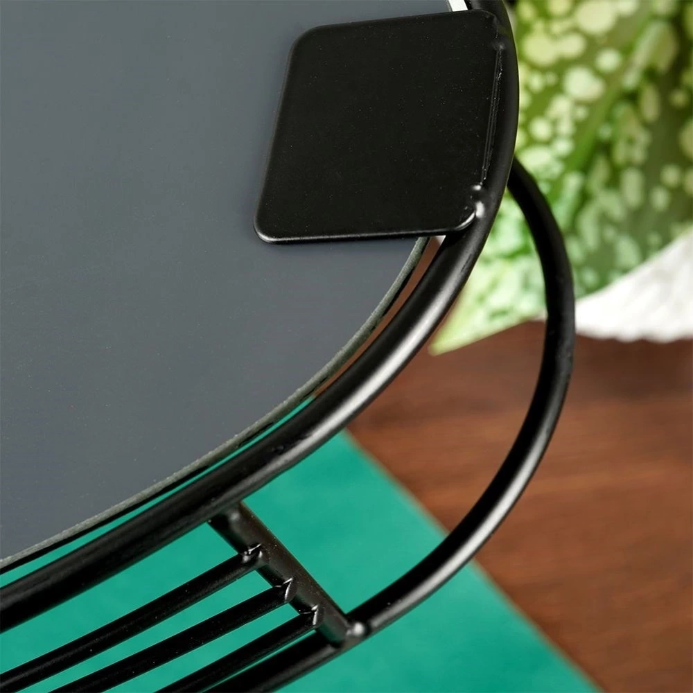 Taca lustrzana na świece czarna 35x18 cm