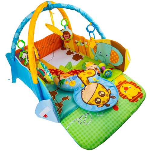 Mata edukacyjna kojec 2w1 + Zabawki + Zagłówek