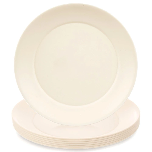 Talerze obiadowe płytkie plastikowe kremowe SANDY 23,5 cm 6 szt.