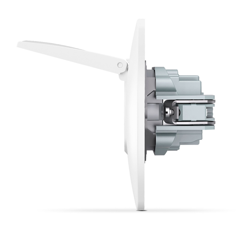 Gniazdo pojedyncze schuko z klapką białe BINERA