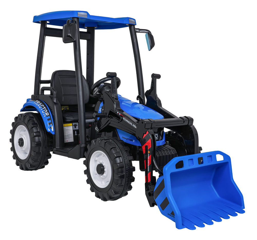 Pojazd MEGA Traktor D68 Z Przyczepką Niebieski