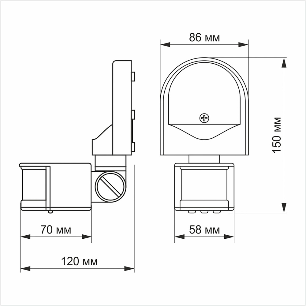 Czujnik ruchu i światła Videx podczerwień IP44 moc 1200W zasięg 12m 180°