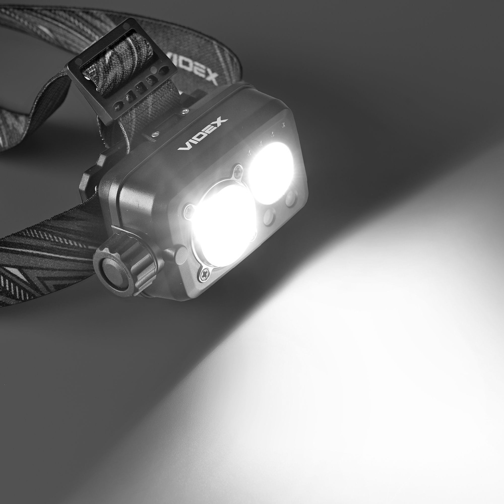 Latarka czołowa Videx LED 600lm IP55 sterowanie gestem 7 trybów zasięg 185m