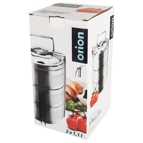 Menażka obiadowa termiczna stalowa 3-poziomowa 3x1,1 l