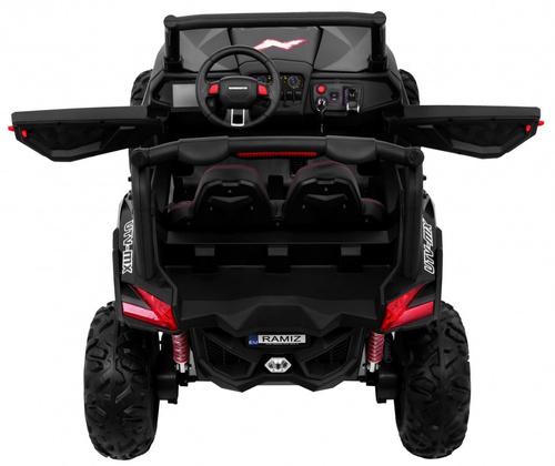 Buggy SuperStar dla dzieci Czarny + MP4 + Napęd 4x4 + Pilot + Bagażnik + LED + Blokada drzwi