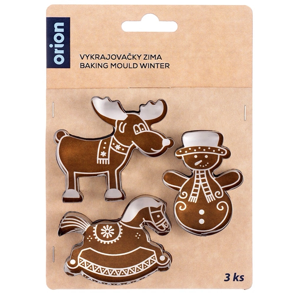 Wykrawacze do ciastek stalowe bałwan konik na biegunach renifer 3 szt.