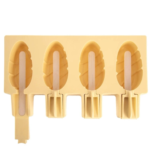 Forma do lodów silikonowa z pokrywką żółta