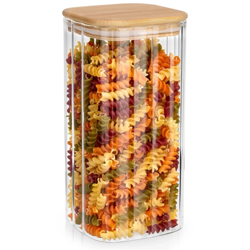 Pojemnik na produkty sypkie szklany z pokrywką i uszczelką 1,6 l